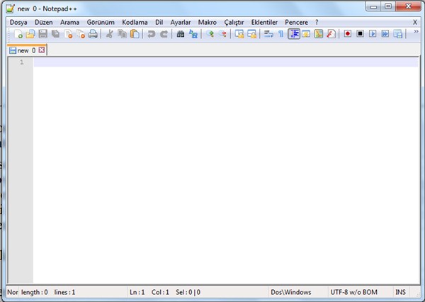 Notepad++ Ekran Görüntüsü